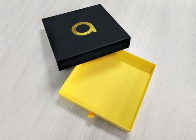 Ювелирные изделия сползая бумажную коробку, дизайн логотипа штемпелевать золота коробок Хандмаде скольжения открытый