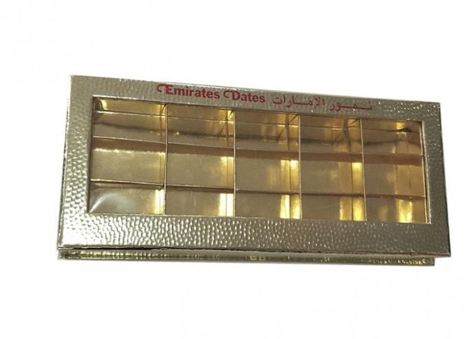 Золотой прямоугольник ящиков для хранения книги подарка конфеты шоколада форменный с внутренним подносом