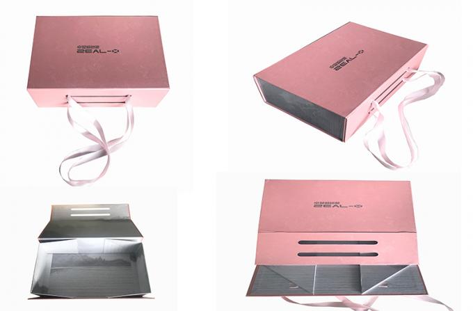 Выбивая цвет Роза подарочных коробок логотипа складывая розовый для упаковки одежды
