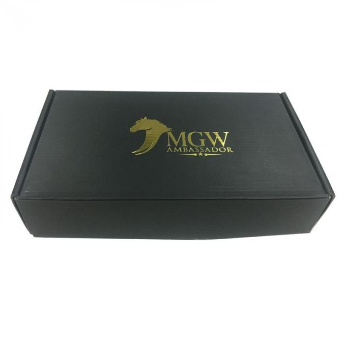 35 кс 24 кс 7км гофрировали ОЭМ логотипа золота подарочных коробок с черным цветом