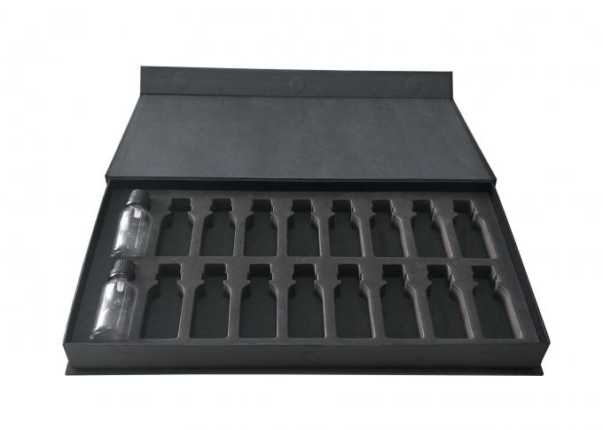 Текстурированная чернотой духов бумажной коробки книги бутылка форменных магнитных стеклянная упаковывая с вставкой