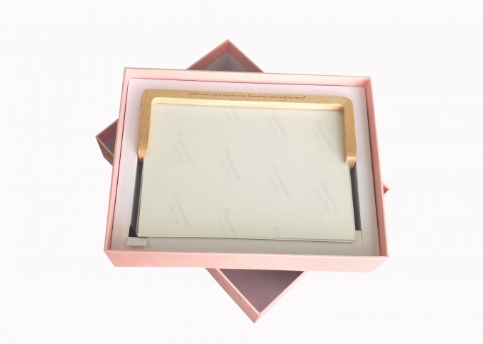Упаковка рамки фото крышки картона подарочных коробок пакета Лат альбома розовая бумажная