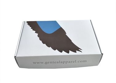 Напечатанные напечатанные одежды коробок доставки упаковывая белый рифленый материальный изготовленный на заказ логотип