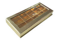 Золотой прямоугольник ящиков для хранения книги подарка конфеты шоколада форменный с внутренним подносом поставщик