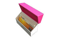 Горячая штемпелюя подарочная коробка магнита упаковывая текстурированную поверхность с розовым цветом поставщик