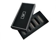 Духи картона штейновых подарочных коробок плоского пакета слоения черные упаковывая с вставкой поставщик