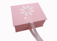 Розовая косметика картона упаковывая складное закрытие ленты подарочных коробок для заботы кожи поставщик