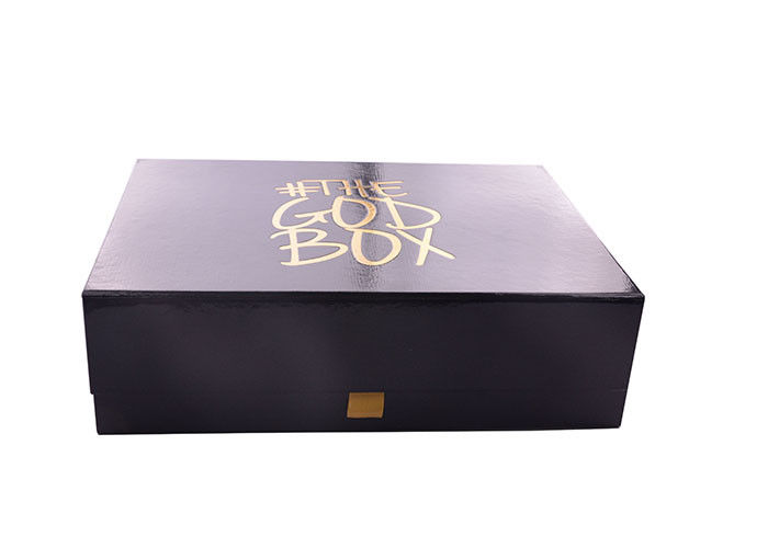 Подарочные коробки Папербоард прямоугольника складывая с черным фоторезистом и горячим логотипом золота поставщик