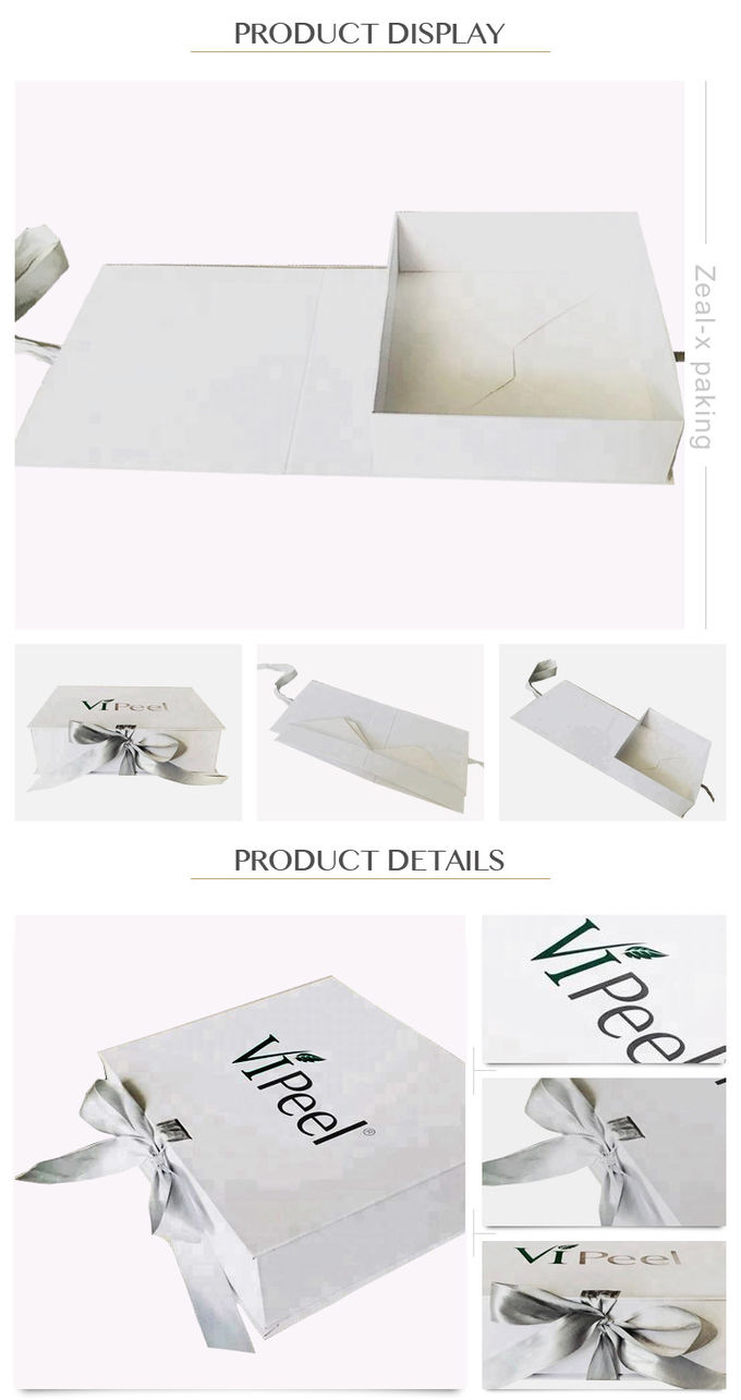 Складывая ленты подарочной коробки картона печатание Пантон формы бумажной белой прямоугольное