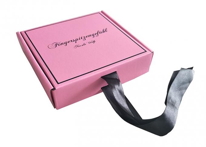 Подарочная коробка розовой и мраморной бумаги подгоняла печатание, выбитые подарочные коробки логотипа пустые